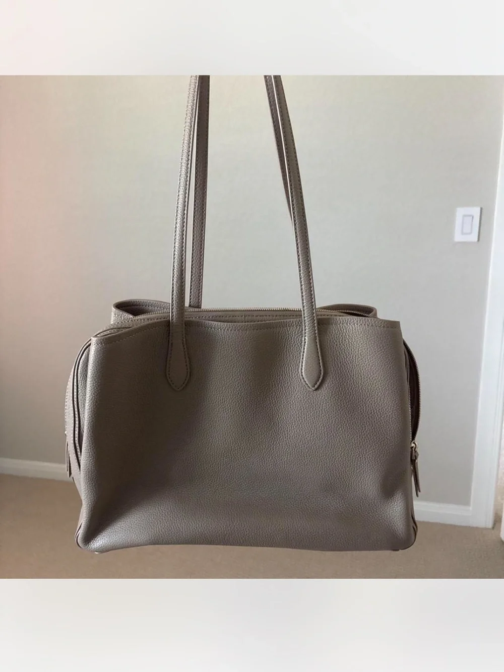 Quince Italian Leather Triple Compartment Work Tote - Picture 4 of 8